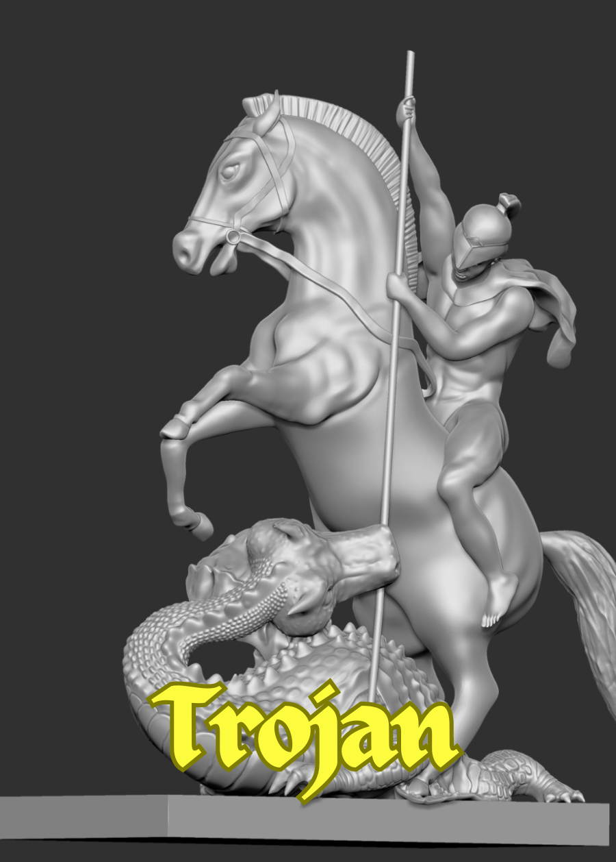 Trojan Warrior: Mythical Battle Sculpture