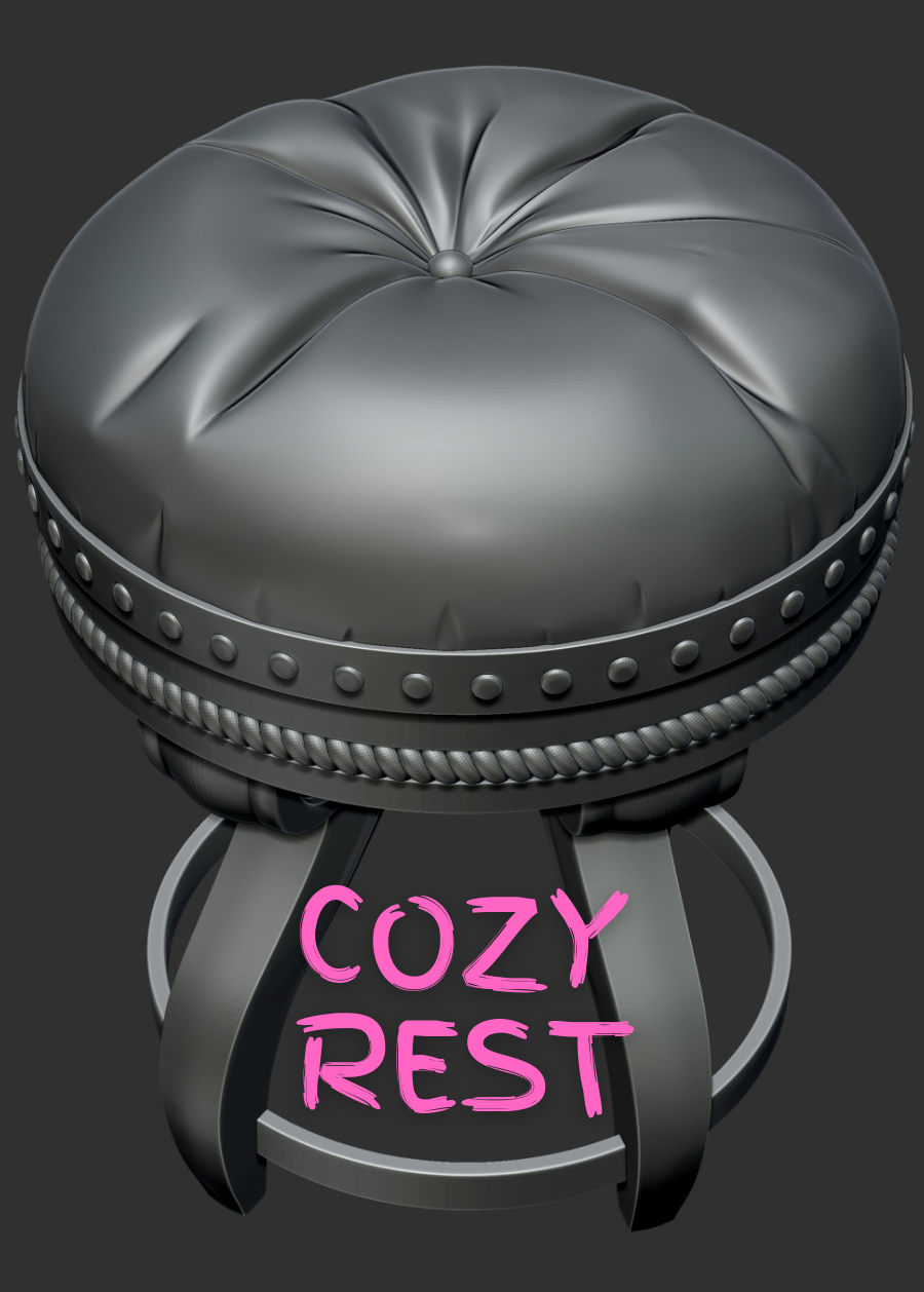Cozy Rest: Cushioned Table Stool